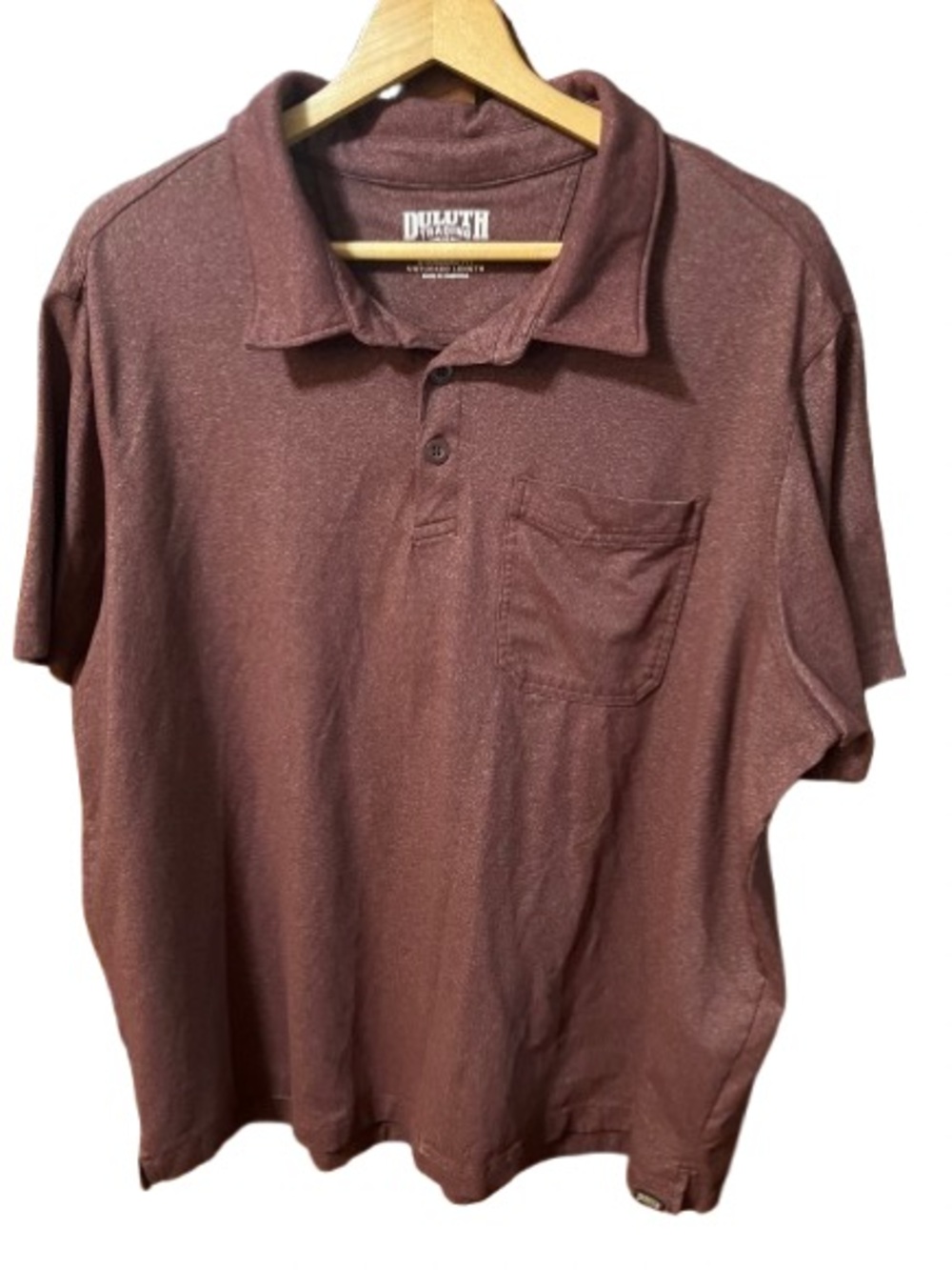 Duluth Trading Co Standard Fit Untucked Length Polo - Burgundy Size XL
